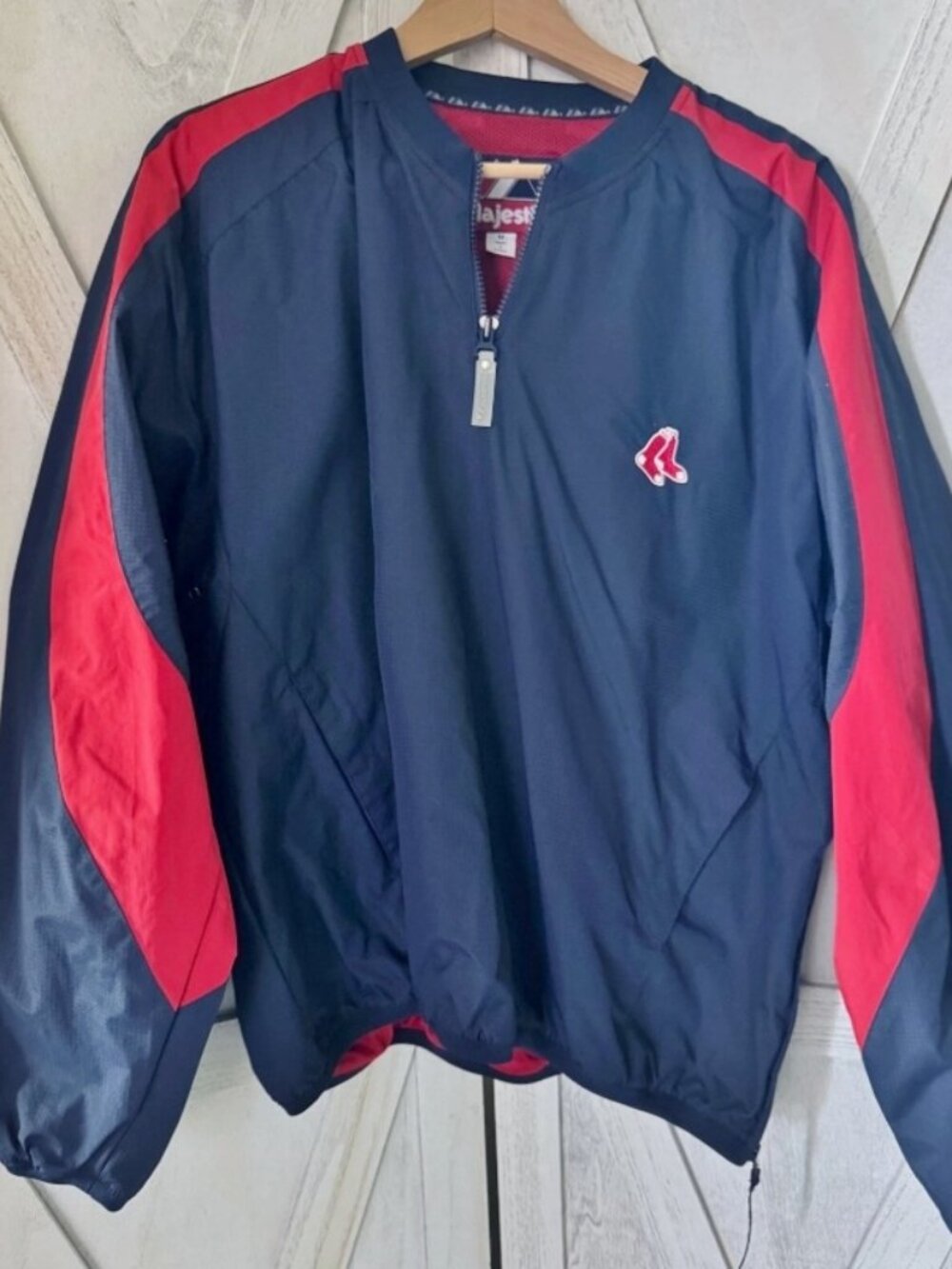 Majestic Boston Red Sox MLB Baseball Blue Embroidered Windbreaker M Medium